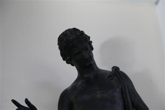 After the Antique. A Grand Tour bronze figure of Narcissus, 24in.